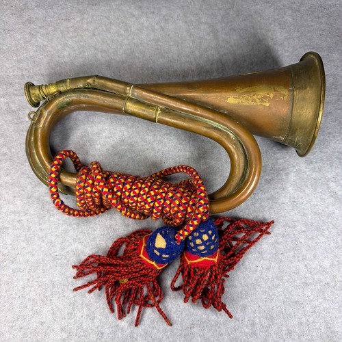 Copper brass bugle horn with - brass,