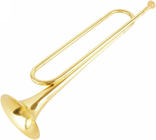 Flat brass bugle with - c,