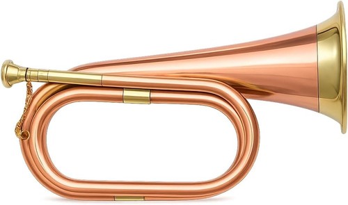 Solid copper brass bugle - solid, us