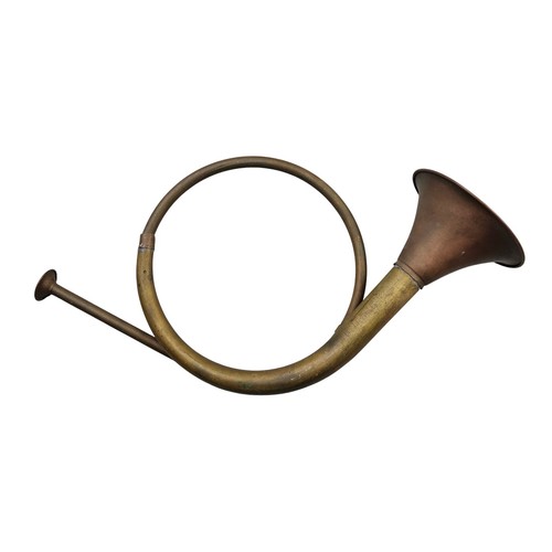 Vintage brass hunting horn - brass,