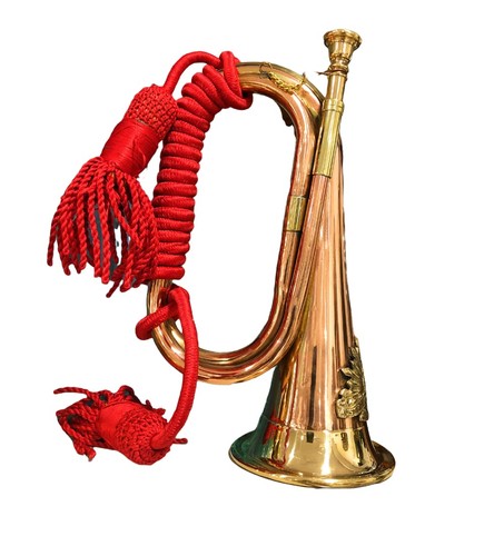 Brass and copper blowing bugle - brass,