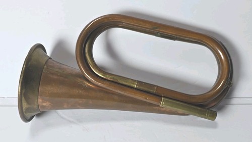 Vintage bugle horn copper - bugle,
